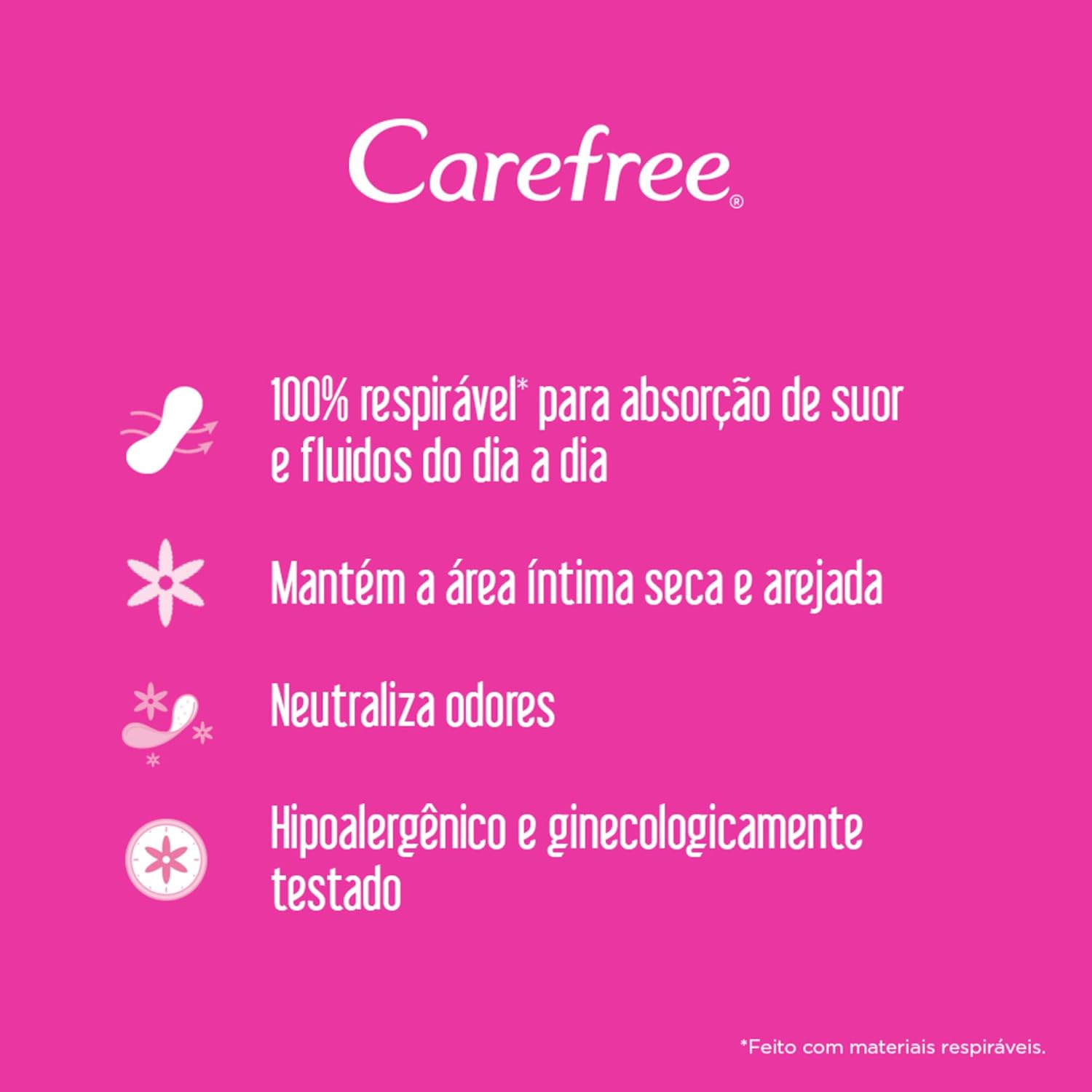 Carefree Protetor Diário Todo Dia Sem Perfume, 40un - Imagem 5