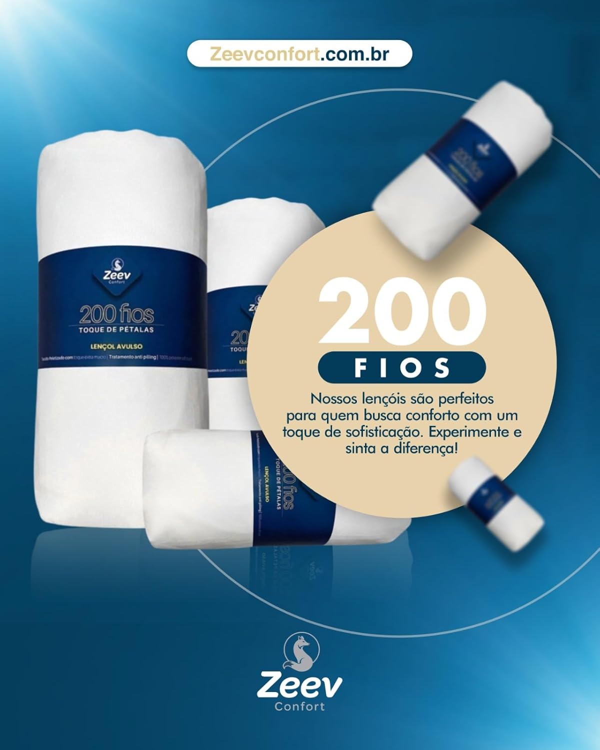Jogo de lençol 200 fios 2 peças toque de solteiro - Zeev Confort - Imagem 4