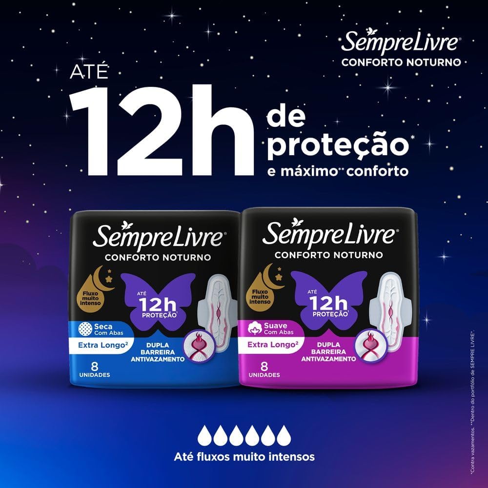 Sempre Livre Adapt Plus Noite e Dia Seca - Absorvente Externo Nortuno, 32un - Imagem 4