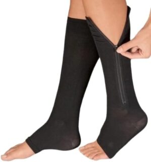 Meia De Compressão Com Ziper Trata...