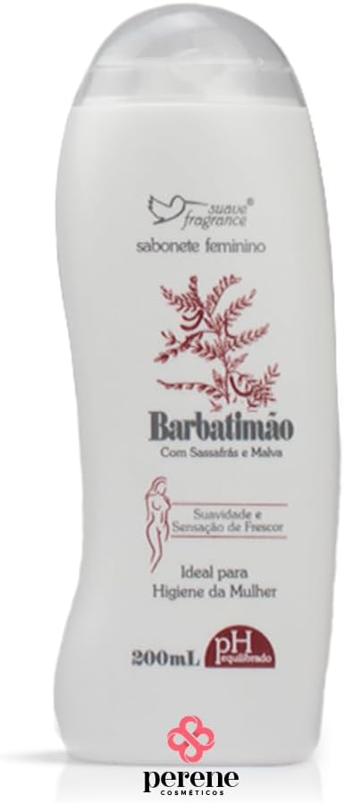 Sabonete Íntimo Feminino Barbatimão com Sassafrás e Malva, 200mL, pH Balanceado