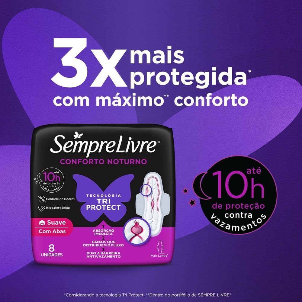 Sempre Livre Adapt Plus Noite e Dia Seca - Absorvente Externo Nortuno, 32un - Imagem 8