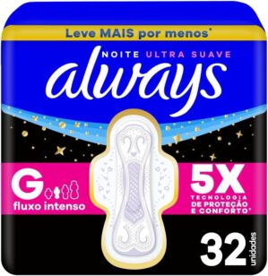 Always Noturno Suave, Absorvente Ta...