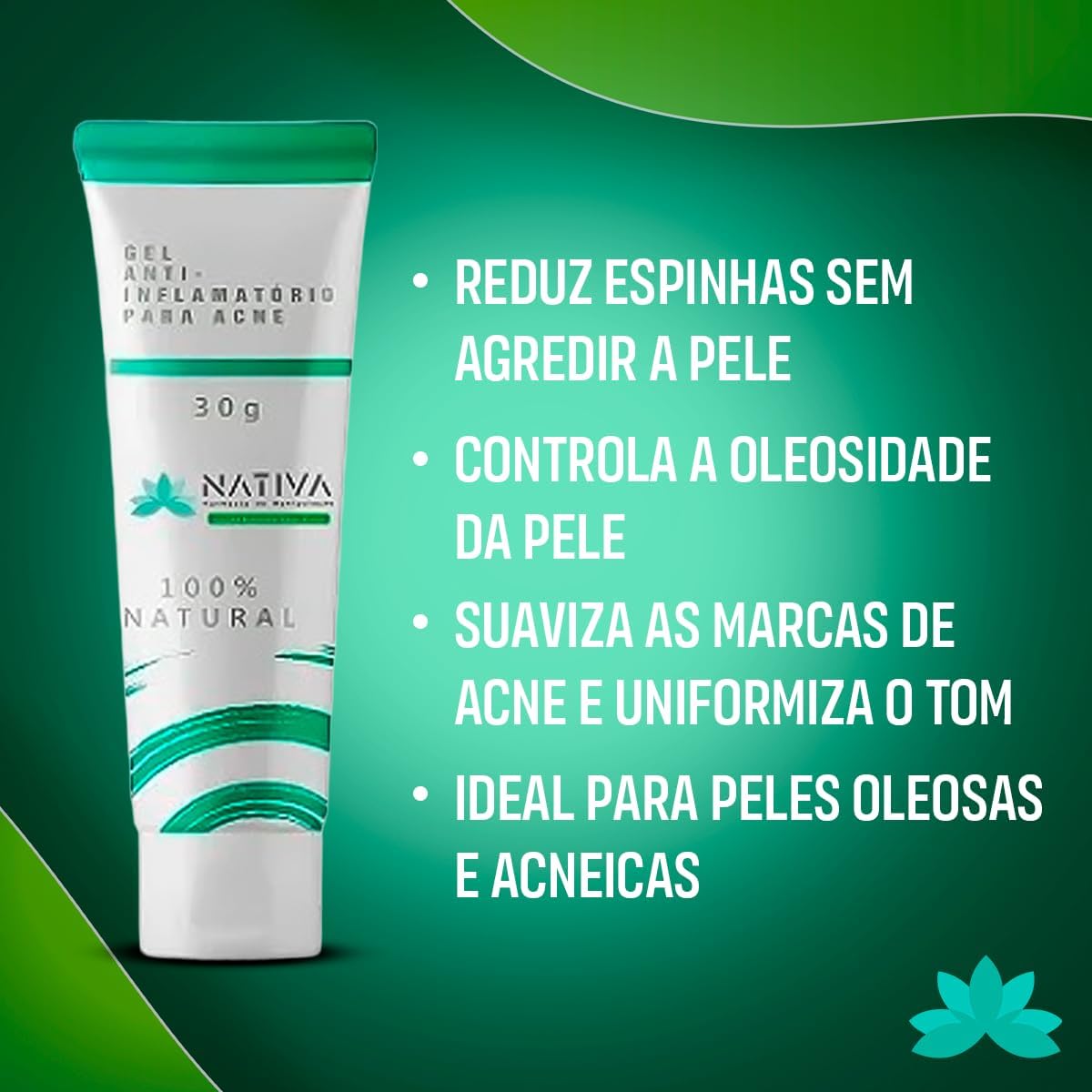 Gel Creme Facial Anti-Inflamatório Antiacne 30 Gramas - Imagem 2