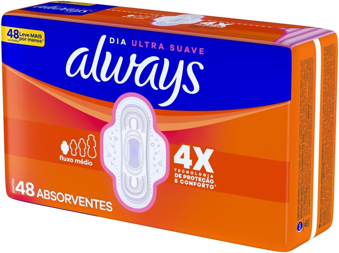 Always Absorvente Dia Ultra Suave com Abas Fluxo Médio, 48 Unidades - Imagem 11