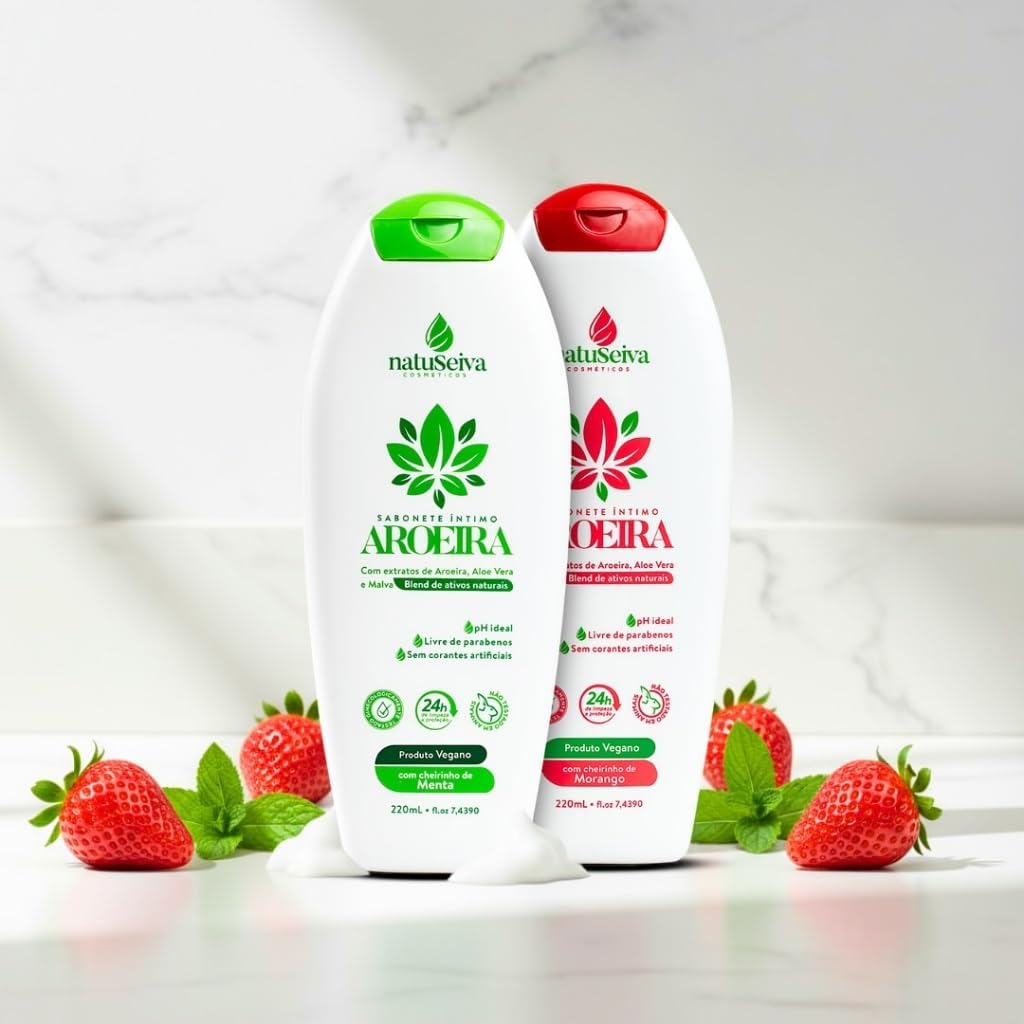 Sabonete Íntimo Aroeira e Menta Natuseiva 220mL | Frescor, Proteção e pH Balanceado - Imagem 5