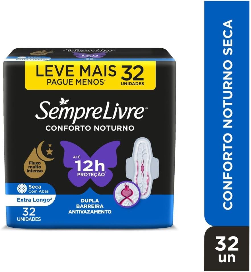 Sempre Livre Adapt Plus Noite e Dia Seca - Absorvente Externo Nortuno, 32un - Imagem 2