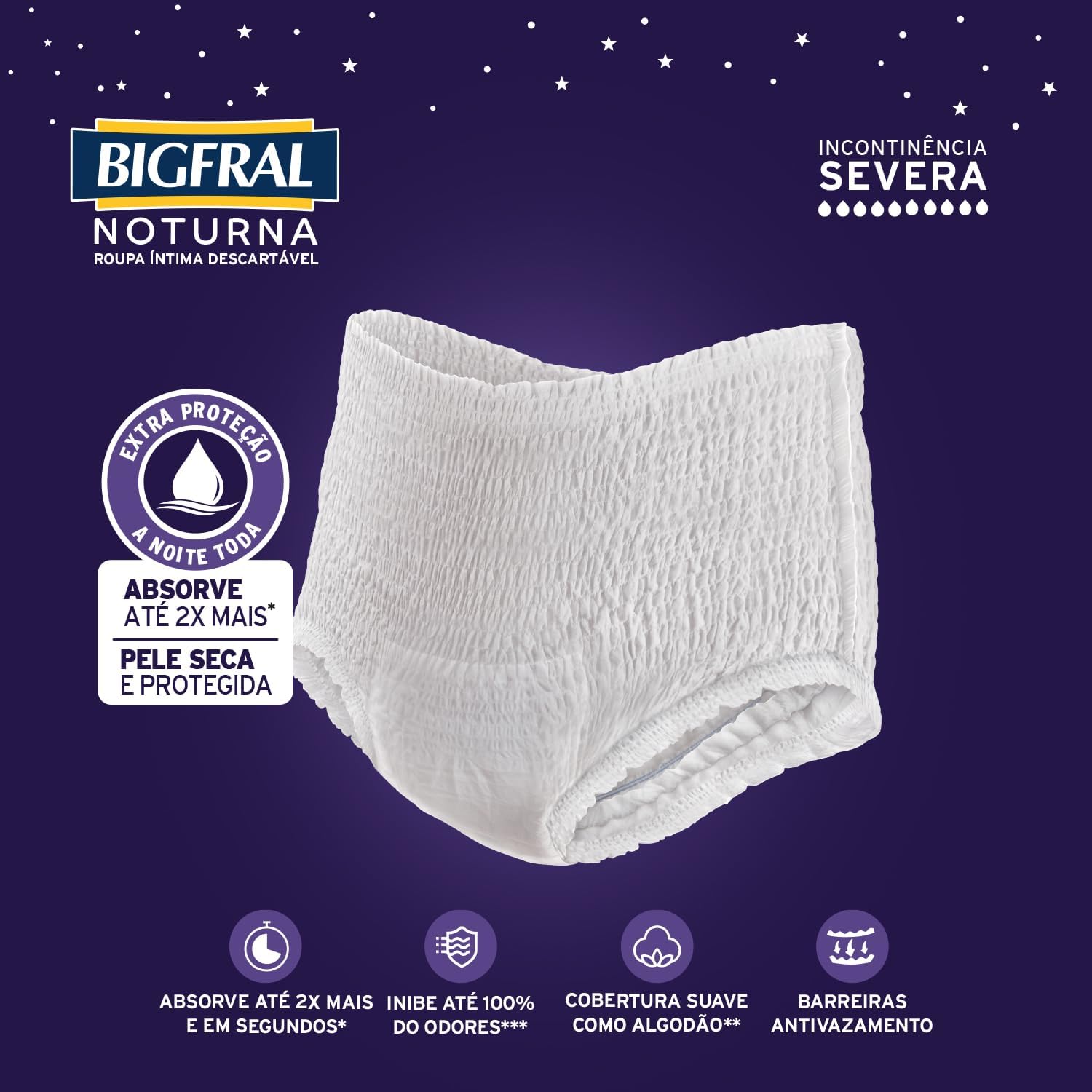 Roupa Íntima Bigfral Noturna G/XG 16 Unidades - Imagem 4