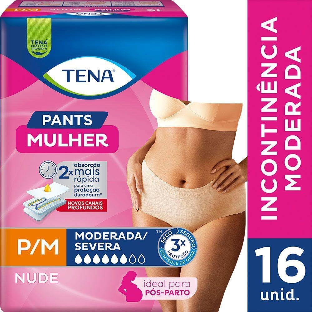 Tena Pants Mulher, Roupa Íntima para Incontinência Urinária, Nude, P/M - 16 unidades - Imagem 2