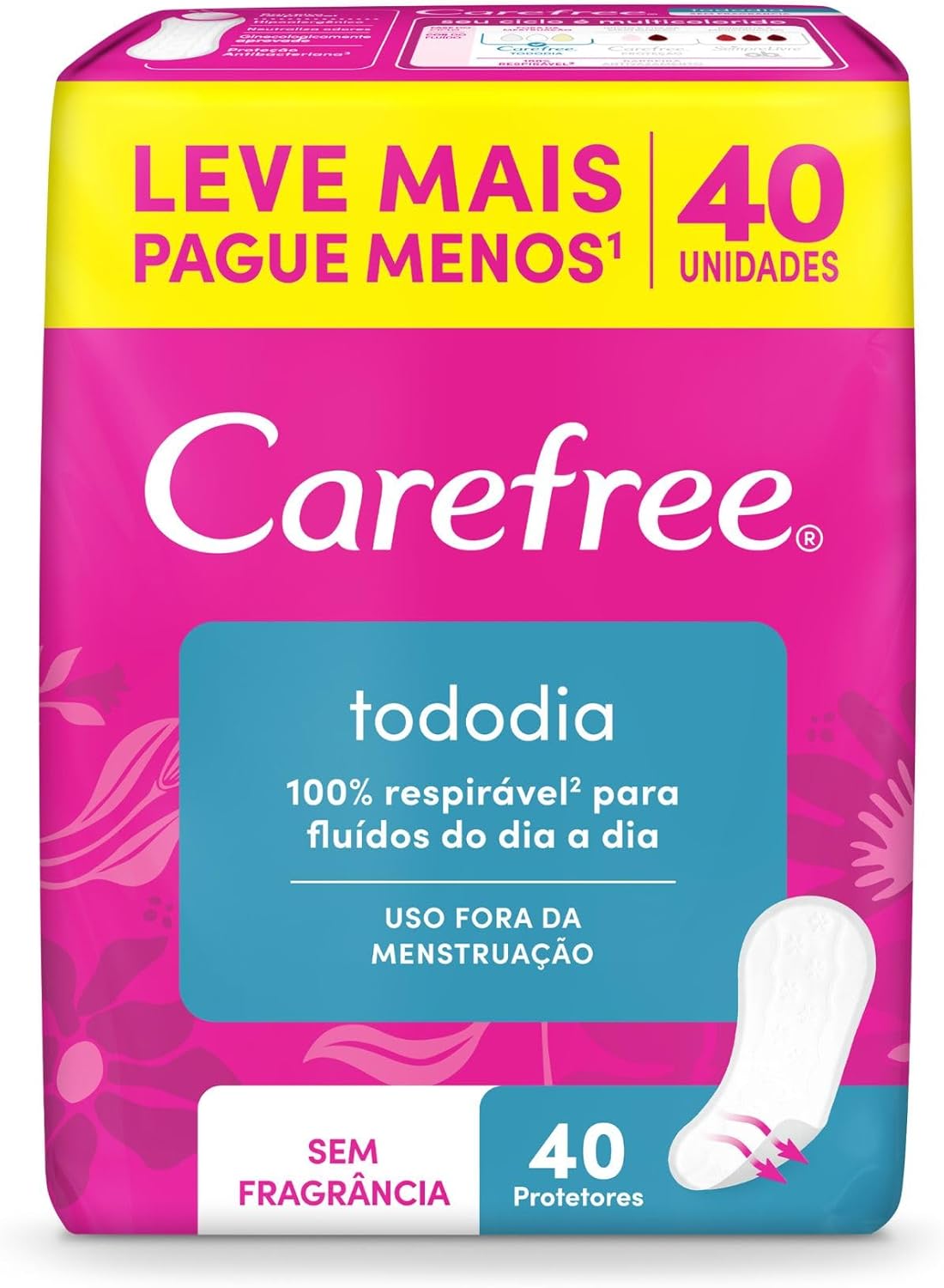Carefree Protetor Diário Todo Dia Sem Perfume, 40un