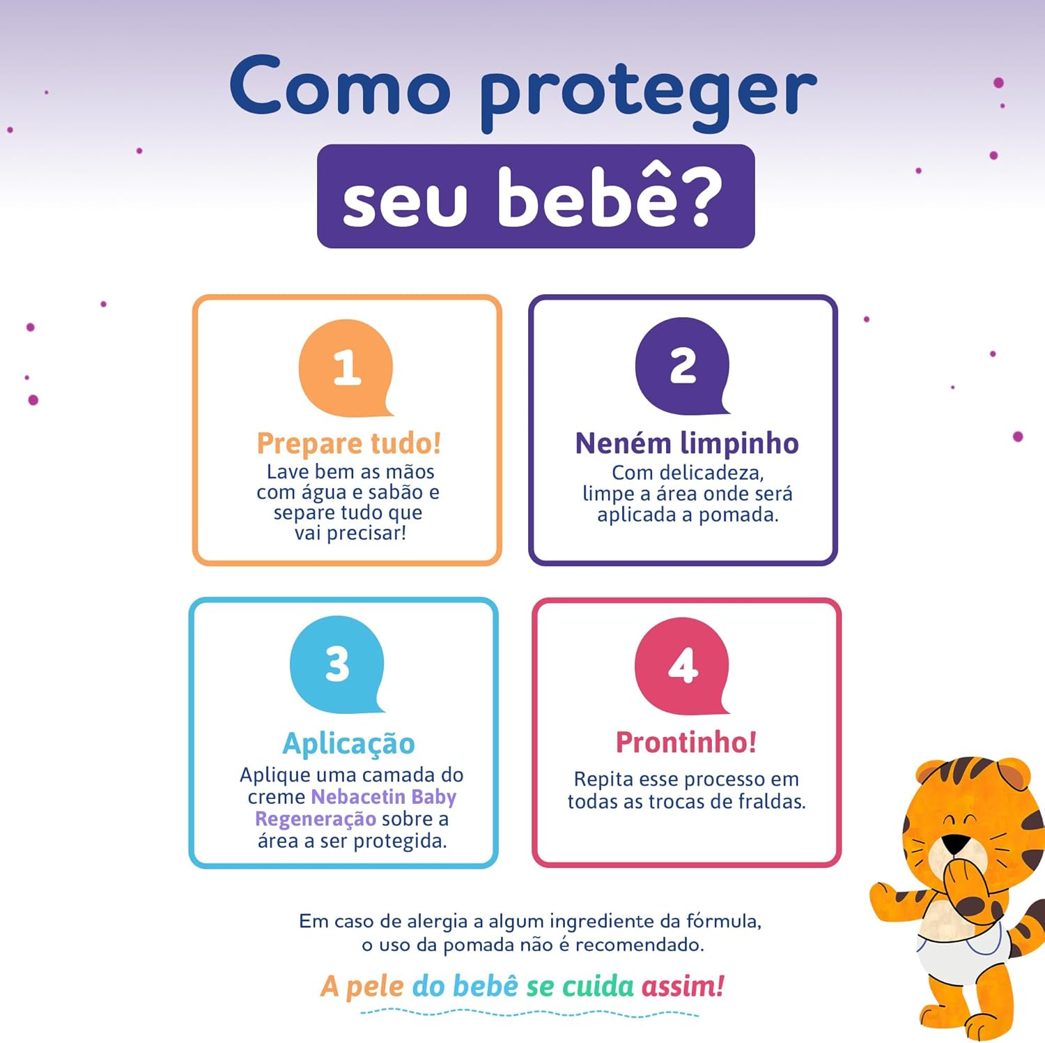Nebacetin Baby Regeneração Pomada Contra Assaduras 60g - Cuida e Trata Peles Irritadas, Forma Barreira Protetora na Pele - Imagem 5