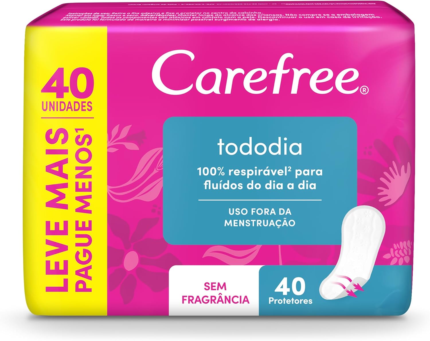 Carefree Protetor Diário Todo Dia Sem Perfume, 40un - Imagem 2