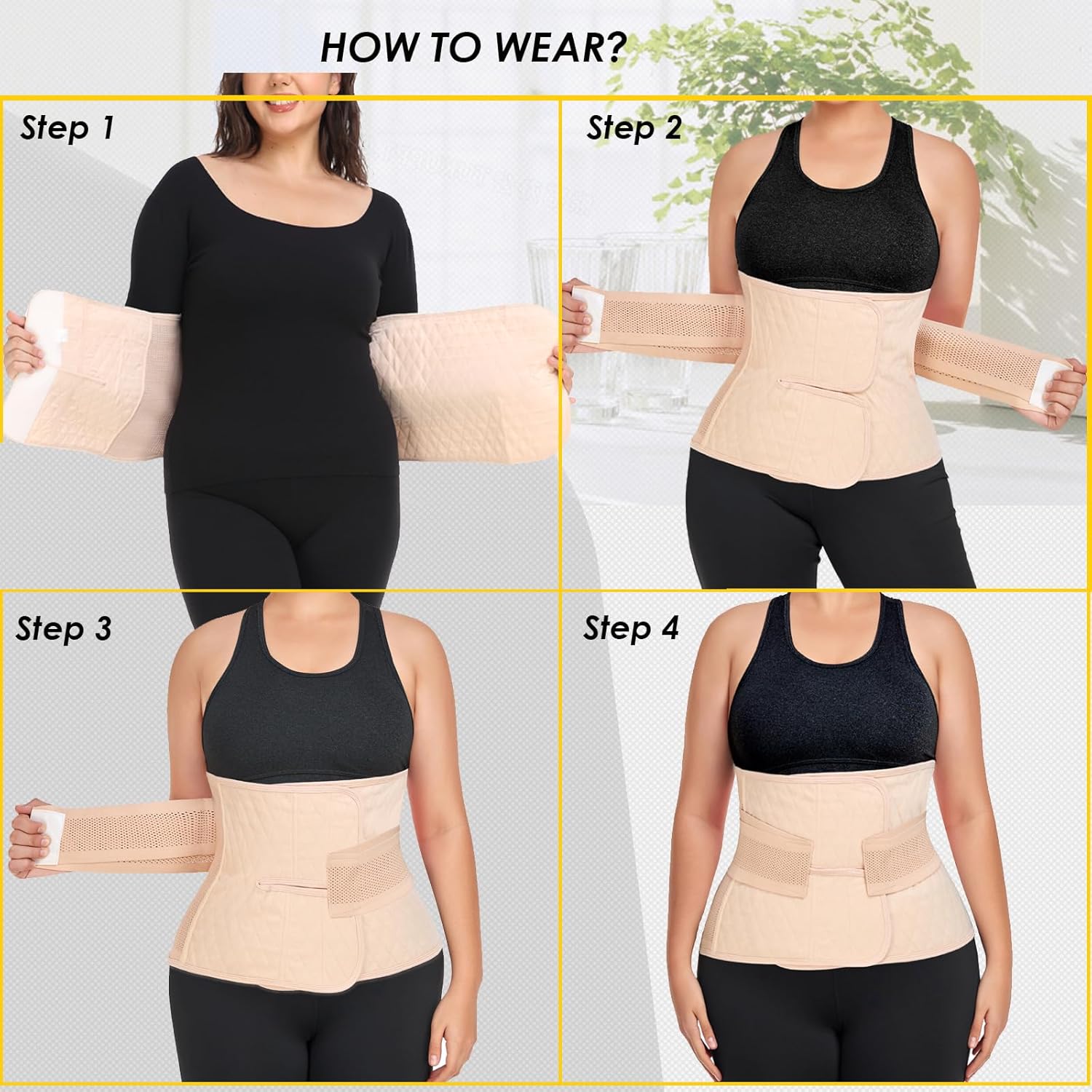Cinta Abdominal Pós-Parto, Faixa De Compressão Abdominal Pós-Cirúrgica Para Cesárea, Cinta De Recuperação, Suporte Para As Costas (Cor Nude, Tamanho Pequeno/Médio) - Imagem 8