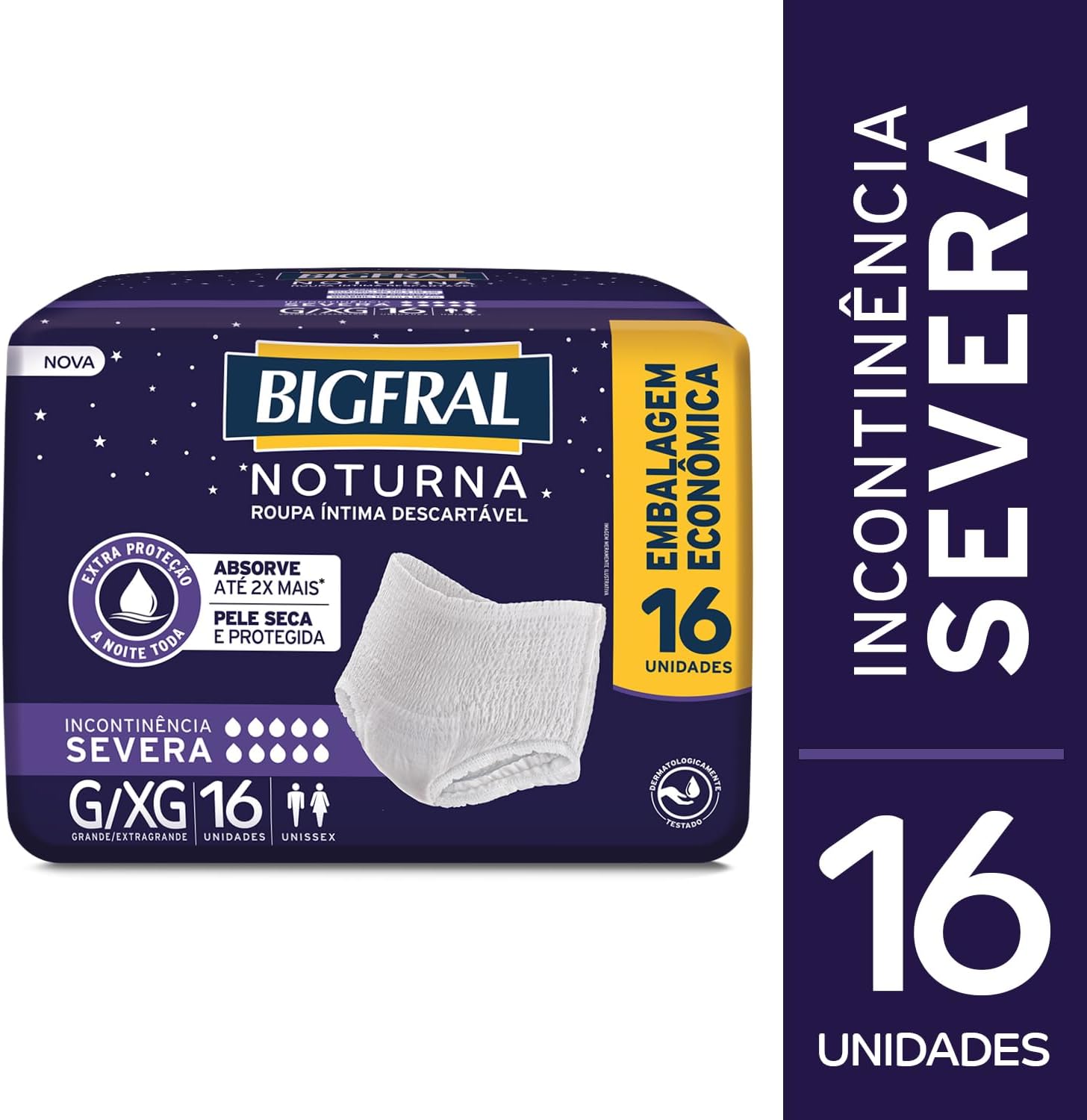 Roupa Íntima Bigfral Noturna G/XG 16 Unidades - Imagem 2