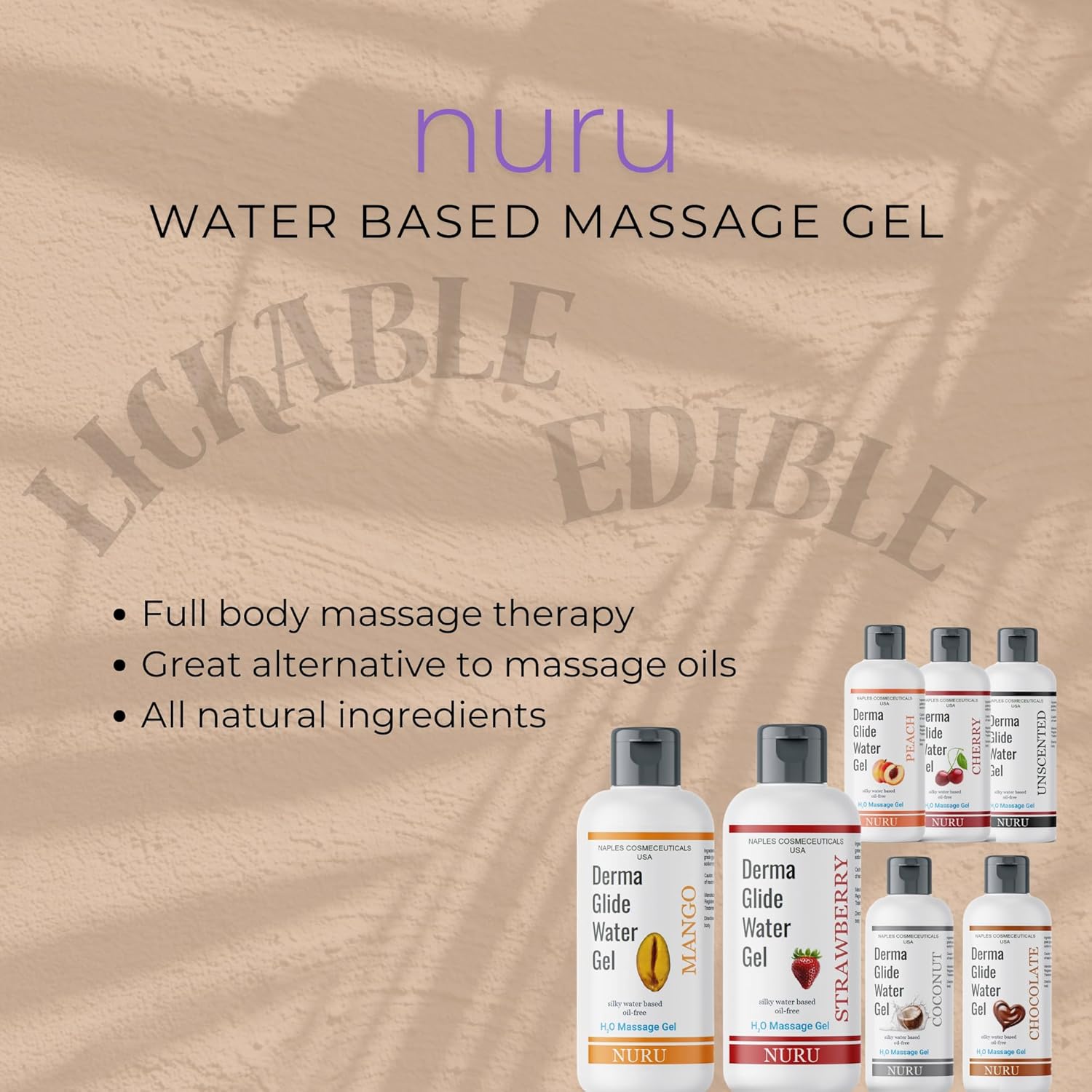 Gel De Massagem Nuru Para Encontros Românticos, À Base De Água, Sem Óleo, Não Mancha, Não Pegajoso, Super Deslizante, Totalmente Natural (Chocolate) - Imagem 4