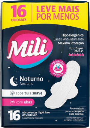 Mili Absorvente Externo com Abas Co...