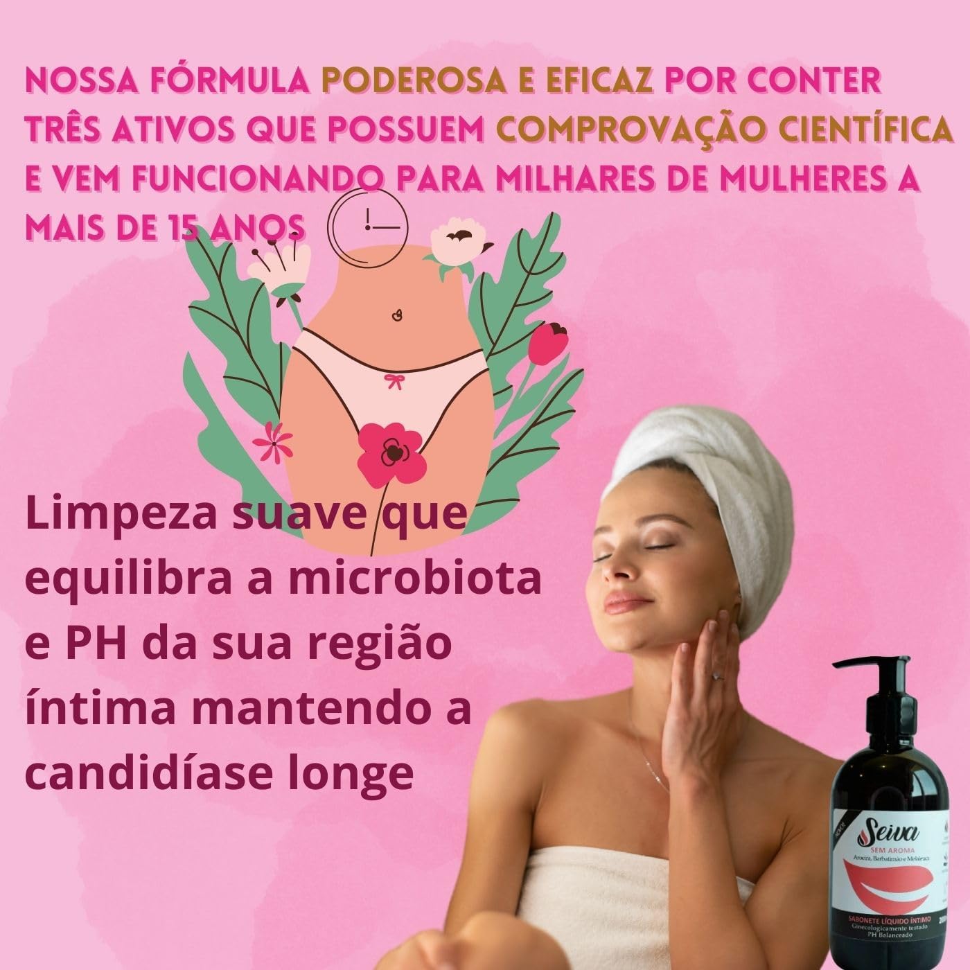 Sabonete Líquido Íntimo Contra Candidíase Coceira Inflamação Seiva - Imagem 2