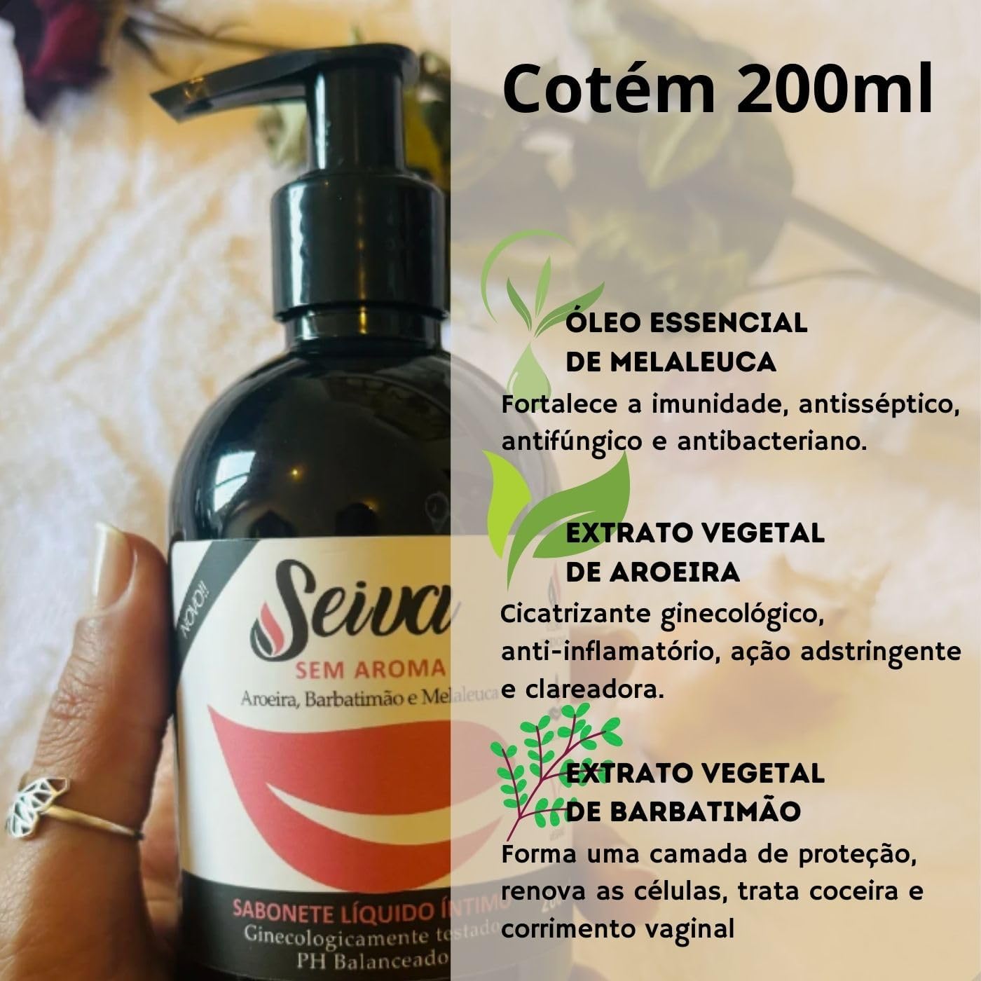 Sabonete Líquido Íntimo Contra Candidíase Coceira Inflamação Seiva - Imagem 4